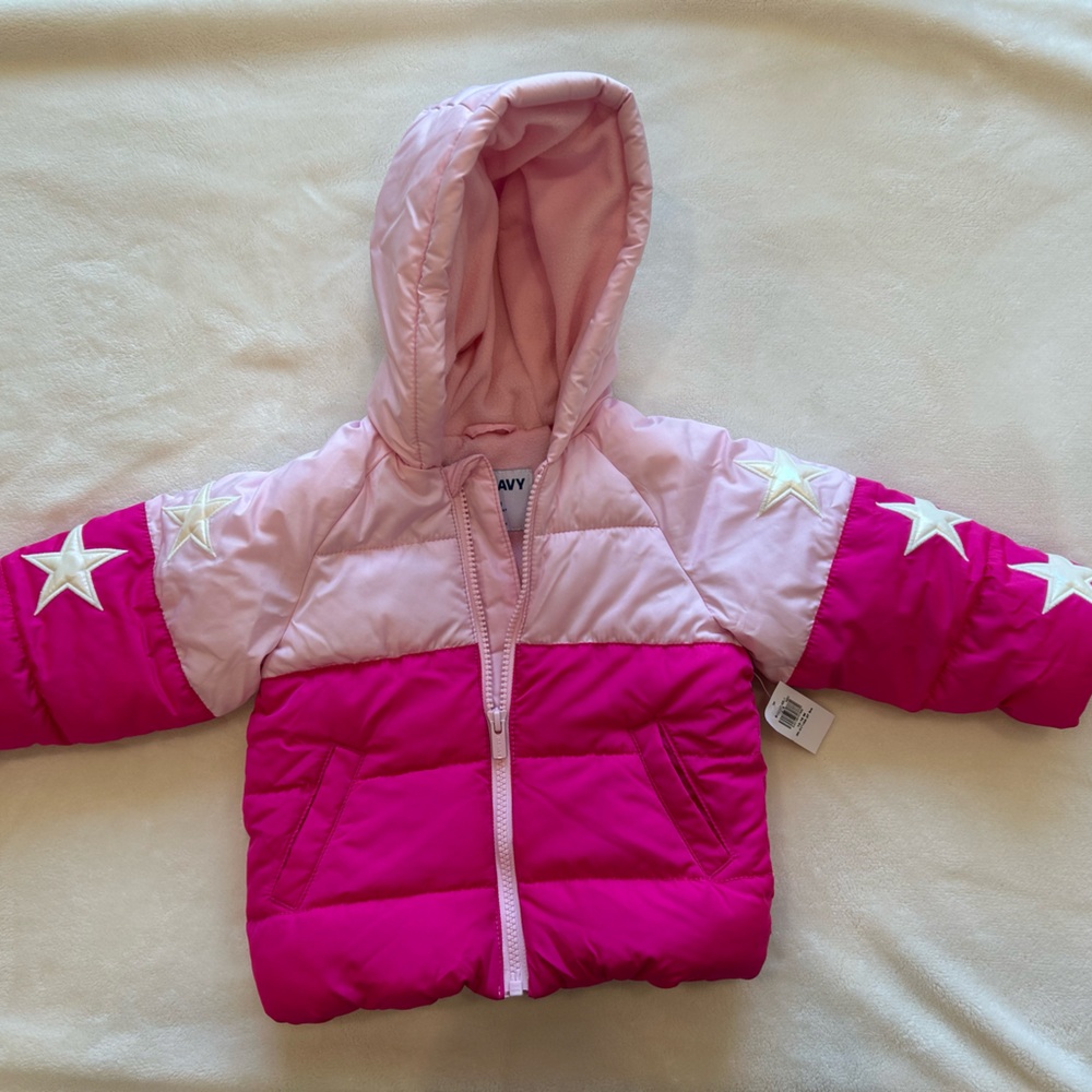 Old Navy Pink and Light Pink Kids Puffer Jacket